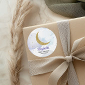 Golden Glitter Moon Baby shower Ronde Sticker