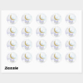 Golden Glitter Moon Baby shower Ronde Sticker (Vel)