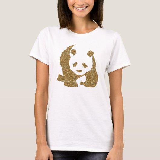 Golden glitter panda t-shirt (Voorkant)