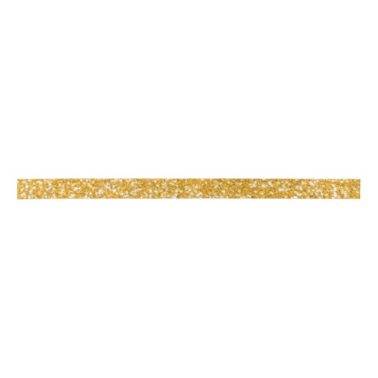 Golden Glitter Pattern Kijk-achtig Satijnen Lint (Voorkant)