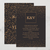 Golden Glitter Persoonlijke uitnodiging in het Spa (Voorkant / Achterkant)