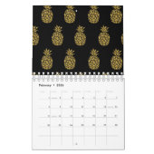 Golden Glitter Pineappel Tropische Fruit Lover Kalender (Feb 2026)