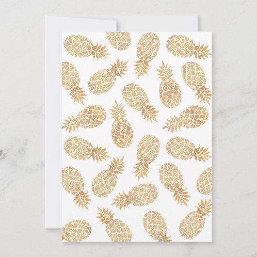 Golden Glitter Pineapple Uitnodigingen met Foto (Achterkant)