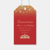 Golden Glitter, Quinceanera Cadeaulabel (Voorkant)