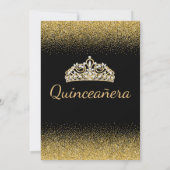 Golden Glitter, Quinceanera-uitnodigingen Kaart (Achterkant)