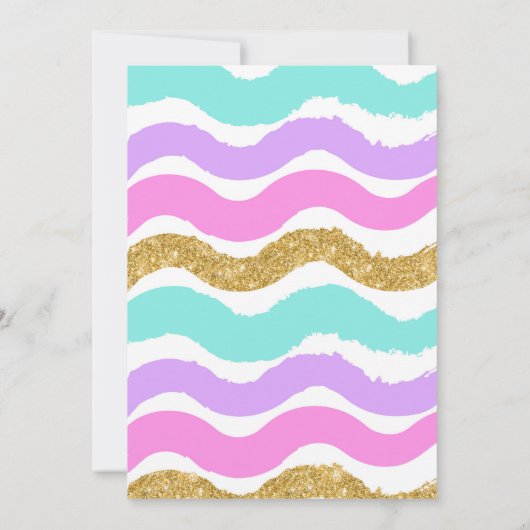 Golden Glitter Roller Schaats Verjaardagsuitnodigi Kaart (Achterkant)