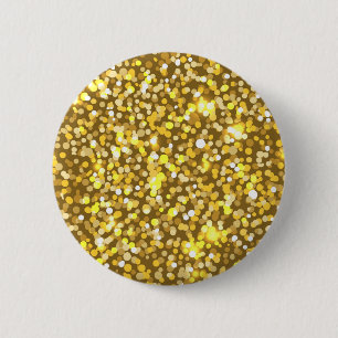 Golden glitter ronde button 5,7 cm