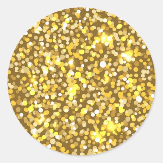 Golden glitter ronde sticker (Voorkant)