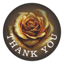 Golden Glitter Roos Classic Round Sticker