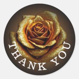 Golden Glitter Roos Classic Round Sticker