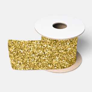 Golden Glitter Satijnen Lint