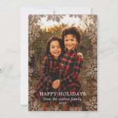 Golden Glitter Snowflake Border Holiday Card Feestdagenkaart (Voorkant)