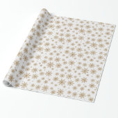 Golden Glitter Snowflakes Cadeaupapier (Uitgerold)
