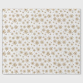 Golden Glitter Snowflakes Cadeaupapier (Vlak)