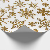 Golden Glitter Snowflakes kerspatroon Cadeaupapier (Hoek)