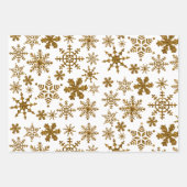 Golden Glitter Snowflakes kerspatroon Inpakpapier Vel (Voorkant)