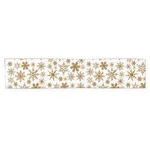 Golden Glitter Snowflakes kerspatroon Korte Tafelloper (Horizontaal)