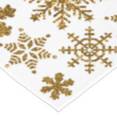 Golden Glitter Snowflakes kerspatroon Tafelkleed (Gekanteld)