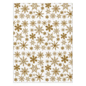Golden Glitter Snowflakes kerspatroon Tafelkleed (Voorkant)