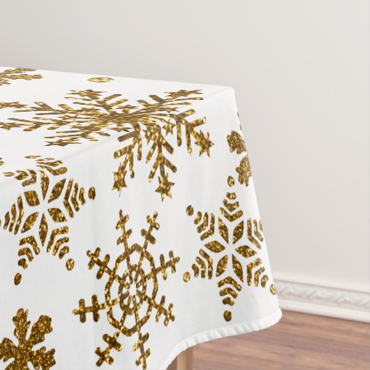 Golden Glitter Snowflakes kerspatroon Tafelkleed (Voorbeeld)
