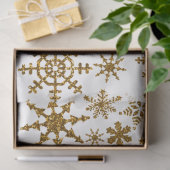 Golden Glitter Snowflakes kerspatroon Tissuepapier (Geschenk)