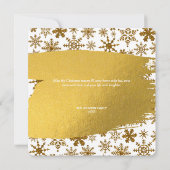 Golden Glitter Snowflakes kerstkaart (Achterkant)