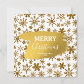 Golden Glitter Snowflakes kerstkaart (Voorkant)