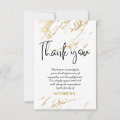 Golden Glitter Sparkle Personalized Wedding Bedankkaart (Voorkant)