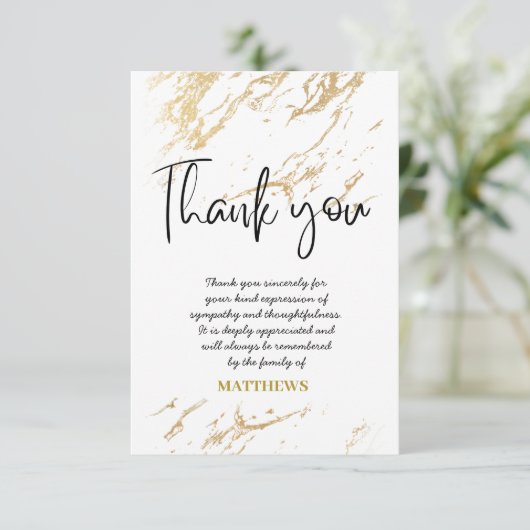 Golden Glitter Sparkle Personalized Wedding Bedankkaart (Staand voorkant)