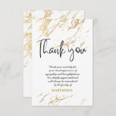 Golden Glitter Sparkle Personalized Wedding Bedankkaart (Voorkant / Achterkant)