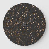 Golden Glitter Sparkles Large Clock Grote Klok (Voorkant)
