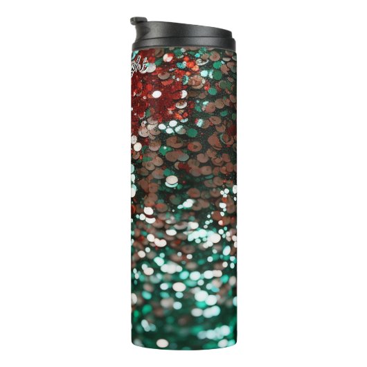 Golden Glitter Sparkling Christmas  Thermosbeker (Geroteerd rechts)