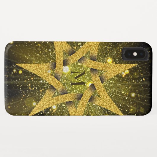 Golden Glitter Star Case-Mate iPhone Case (Achterkant (horizontaal))