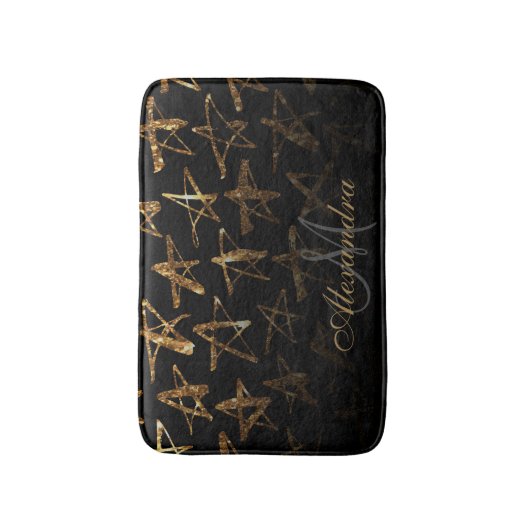 Golden Glitter Stars Badmat (Voorkant Verticaal)