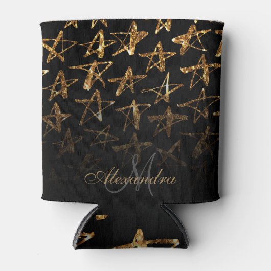 Golden Glitter Stars Blikjeskoeler (Voorkant)