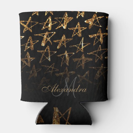 Golden Glitter Stars Blikjeskoeler (Achterkant)