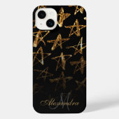 Golden Glitter Stars iPhone Hoesje (Achterkant)
