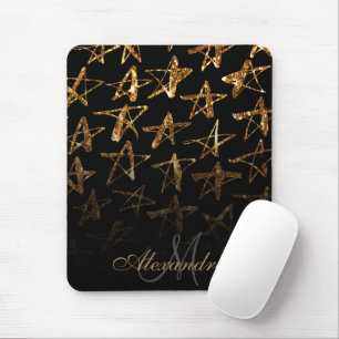 Golden Glitter Stars Muismat