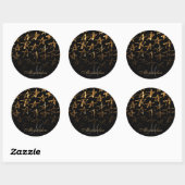Golden Glitter Stars Ronde Sticker (Vel)