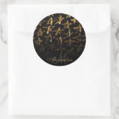 Golden Glitter Stars Ronde Sticker (Tas)