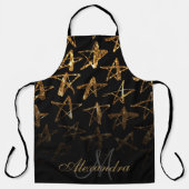 Golden Glitter Stars Schort (Voorkant)