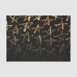 Golden Glitter Stars Tissuepapier