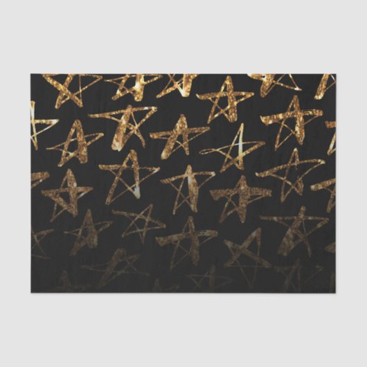 Golden Glitter Stars Tissuepapier (Voorkant)
