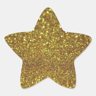 Golden glitter ster sticker