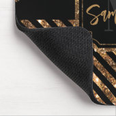 Golden Glitter Stippen en strepen Muismat (Hoek)