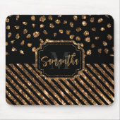 Golden Glitter Stippen en strepen Muismat (Voorkant)