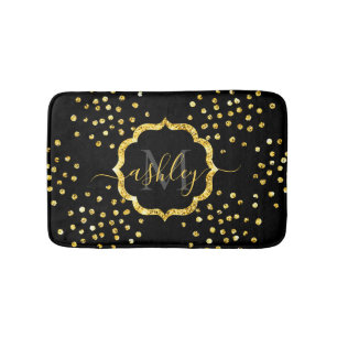 Golden Glitter Stippen Monogram Badmat