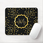 Golden Glitter Stippen Monogram Muismat (Met muis)
