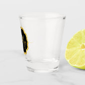 Golden Glitter Stippen Monogram Shot Glas (Rechts)