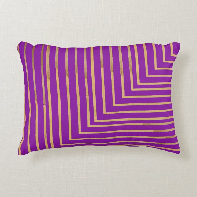 Golden glitter Stripes line art Pattern Accent Kussen (Voorkant)